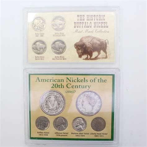 Lot of 2 Nickel Sets - Historic Buffalo Nickel Mint Mark Coll. & Am ...