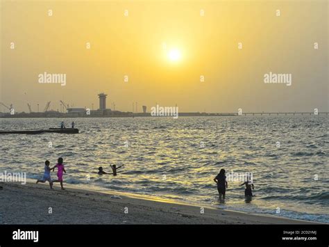 Kuwait City, Kuwait. 25th Aug, 2020. People relax at the beach during ...