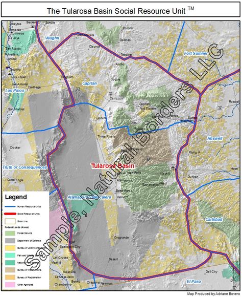 Tularosa Basin map - Social Resource Units of the Western USA