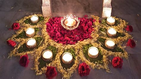 Durga pooja decoration ideas//Betel leaf rangoli for Durga pooja 2021 ...