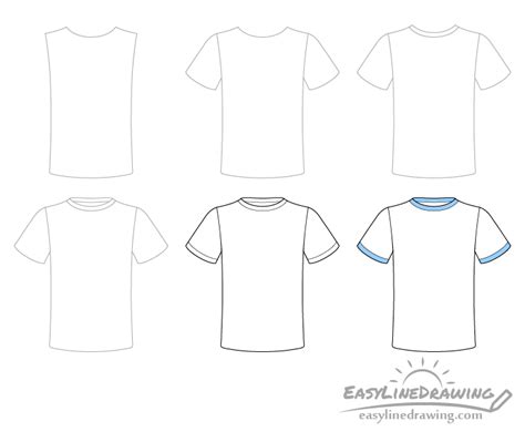 How to Draw a T-Shirt Step by Step - EasyLineDrawing