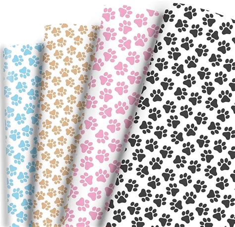 Amazon.com: Dtiafu Paw Print Wrapping Paper for Boys Girls Dog Cat ...