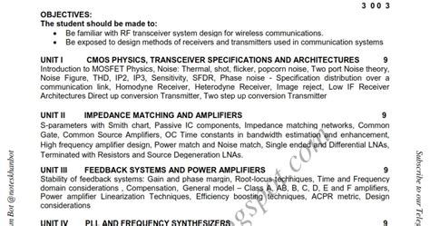 EC6017 RF System Design-Syllabus-Semester VIII-ECE-BE-Anna University-Regulation 2013 | Anna ...