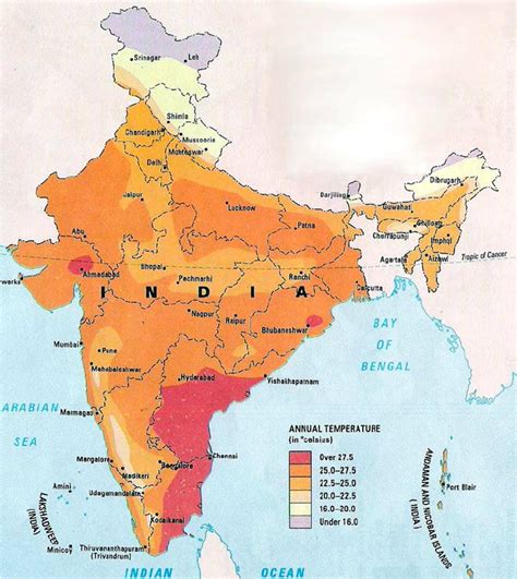 Temperature Map Of India