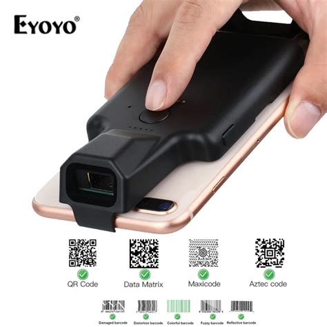 Eyoyo 2D Phone Back Clip Bluetooth Barcode Scanner Portable Barcode Reader Data Matrix Code 1D ...