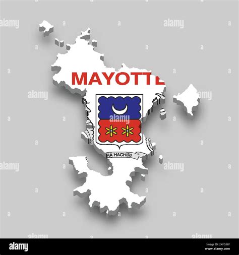 3d isometric Map of Mayotte is a region of France with national flag Stock Vector Image & Art ...