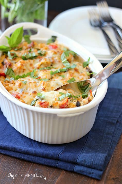 Mediterranean Chicken Pasta Bake - My Kitchen Craze