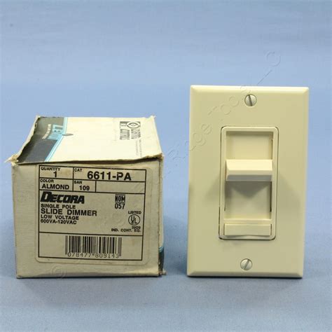 Leviton Decora ON/OFF Slide Dimmer Switch Low Voltage 600VA 450W Almond ...