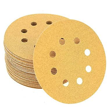 Gator 5-Inch 8-Hole Red Resin Aluminum Oxide Multi-Surface Hook and Loop Sanding Discs, 120 Grit ...