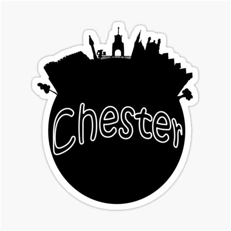 "Chester landscape black logo" Sticker for Sale by evelynwinters ...