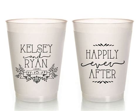 Personalized Wedding Cups Happily Ever After Custom Wedding