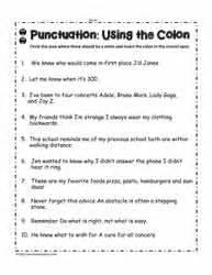 Colon Worksheets