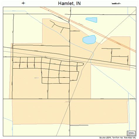 Hamlet Indiana Street Map 1830708