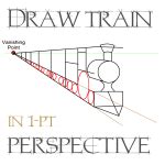 Drawing Trains in One Point Perspective with Easy Step by Step Tutorial – How to Draw Step by ...