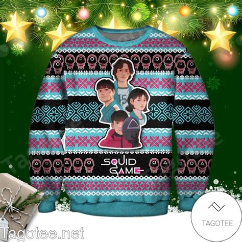 Squid Game Main Characters Ugly Christmas Sweater - Tagotee