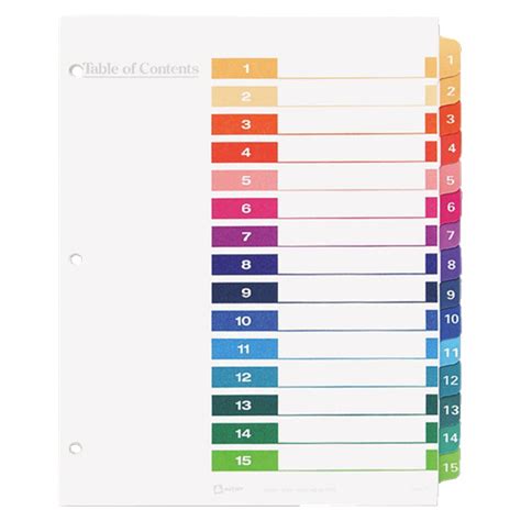 Avery 15 Tab Dividers Template Definition - postheavenly