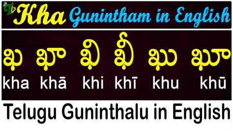 Telugu Guninthalu in English | How to write Kha gunintham | ఖ గుణింతం ...