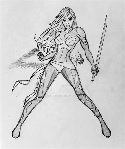 Psylocke Marvel Now! (pencil drawing) by mrdauchberg on DeviantArt