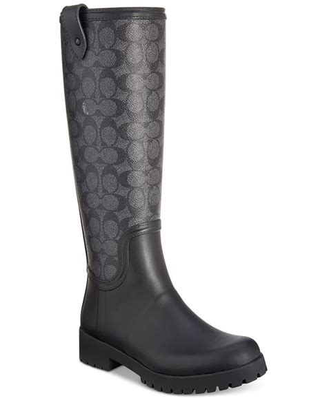 COACH Signature Rain Boots - Macy's