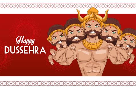 happy dussehra festival poster with ten headed ravana 2524298 Vector Art at Vecteezy