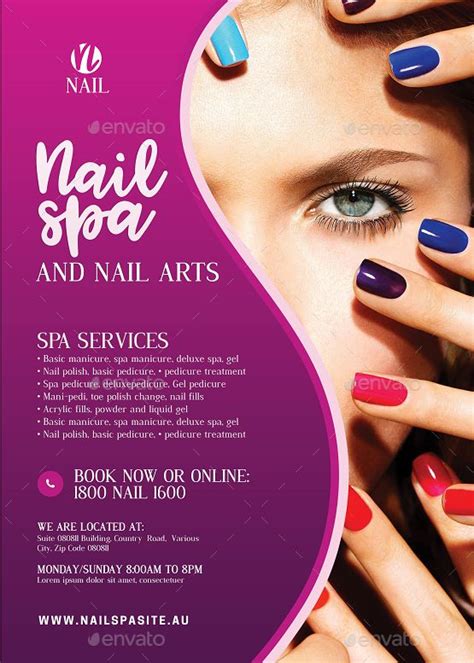 Nail Salon Services Flyer | Nail salon design, Beauty salon posters ...