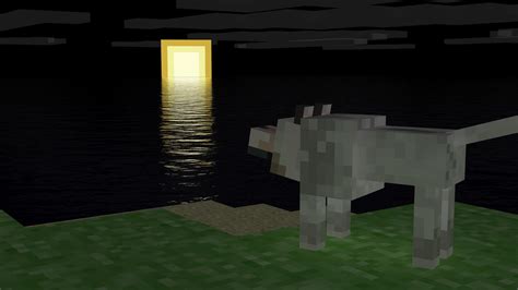 Minecraftian Art: Wolf wallpaper