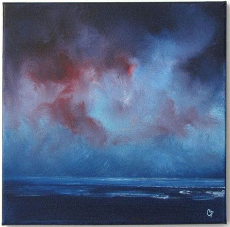 Abstract cloud painting night sky clouds over the ocean