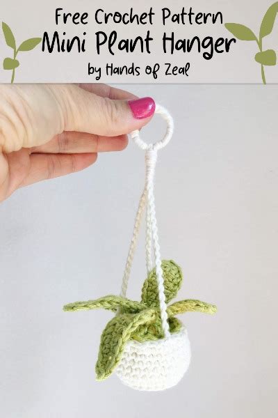 Free Crochet Pattern Mini Plant Hanger · Free Crochet Patterns