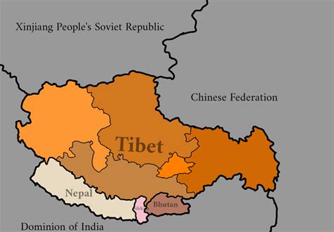 Federation of Tibet, Sikkim, Nepal and Bhutan (1930-1986) : r/imaginarymaps