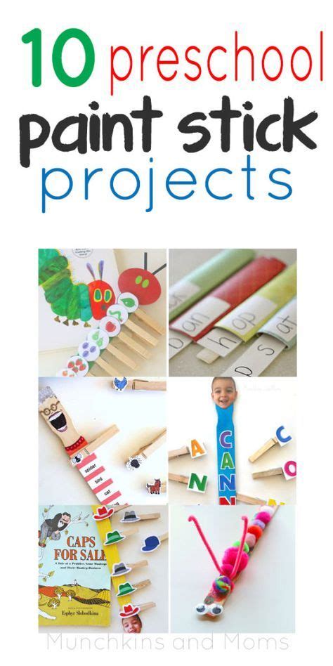 10 Paint Stick Projects for Preschoolers - Munchkins and Moms | Paint ...