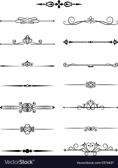 Floral vintage dividers elements for page decor Vector Image