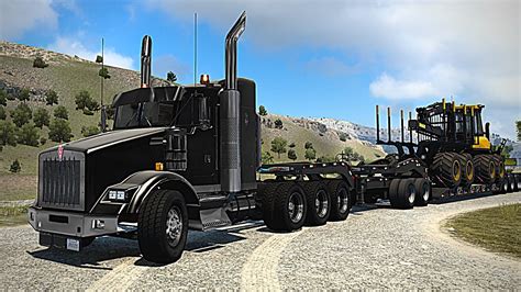 Kenworth T800 - (Huge Heavy Haul) - Lowboy Log Forwarder - American Truck Simulator ATS 1.40 ...