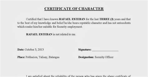 CERTIFICATE OF CHARACTER (SAMPLE) ~ FILES i SHARE