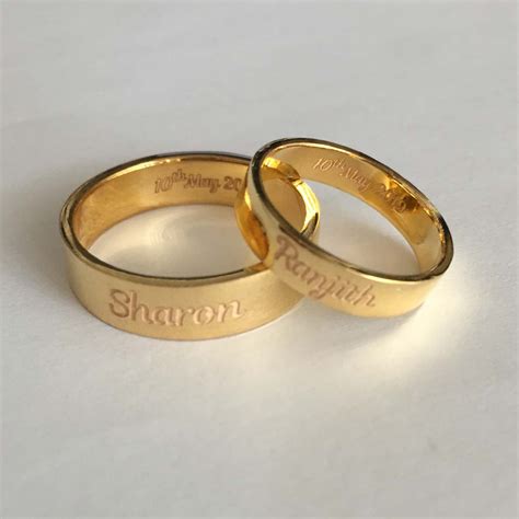 You and Me Name Engraved Couple Rings