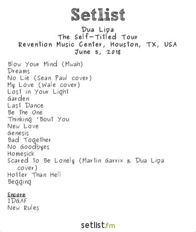 Dua Lipa Future Nostalgia Tour Setlist 2024 - Lane Shanon