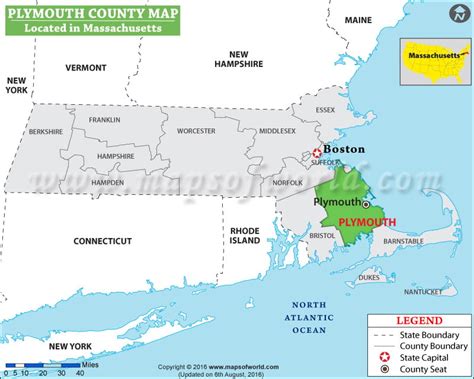 Plymouth County Map, Massachusetts