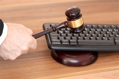 Law symbol with keyboard stock photo. Image of business - 113077126