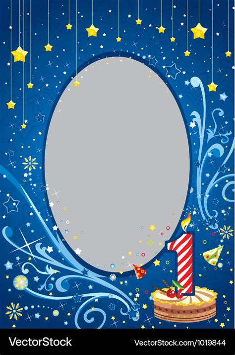 First birthday frame Royalty Free Vector Image