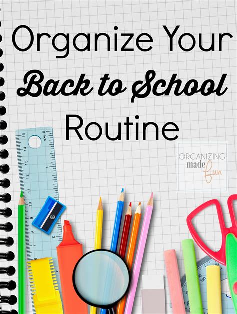 Organize Your Back to School Routine - Thirty Handmade Days