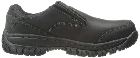 Skechers Mens Hartan Leather Steel toe Slip On Safety Shoes, Black ...