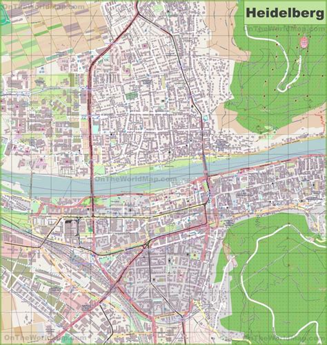 Large detailed map of Heidelberg - Ontheworldmap.com