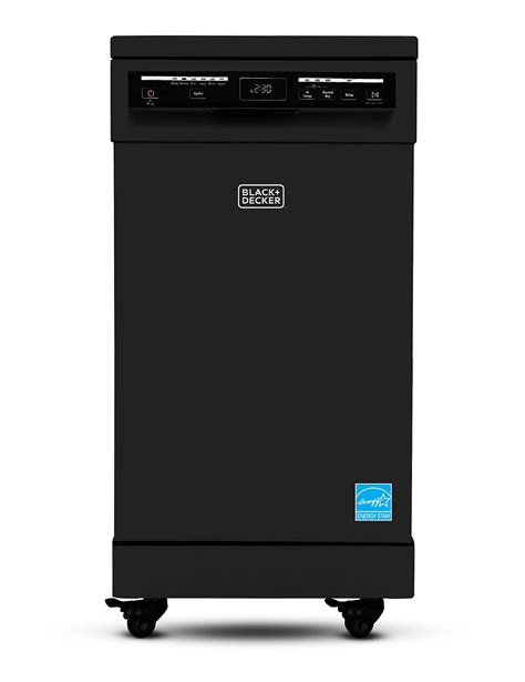 BLACK DECKER Portable Freestanding Dishwasher (Black)