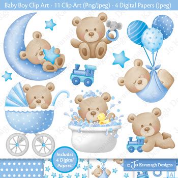 Baby Clipart, Baby Boy Graphics, New Baby, Baby Shower, Cute Bears