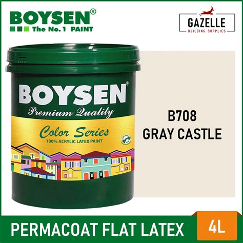 Boysen Color Series Permacoat Flat Latex Gray Castle B708 Acrylic Latex ...