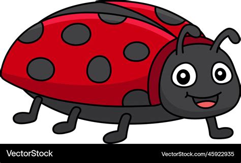 Ladybug cartoon colored clipart Royalty Free Vector Image