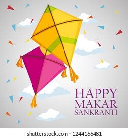 Happy Makar Sankranti Kites Celebration Ceremony Stock Vector (Royalty Free) 1244166481 ...