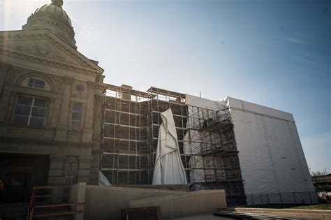 Scaffolding move showcases a restoration milestone on the Capitol project — Wyoming Capitol ...