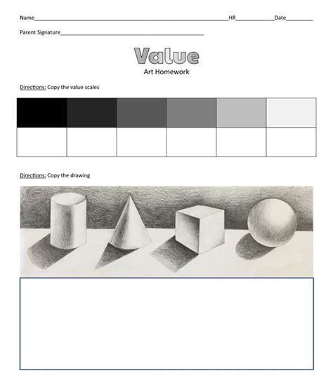 Drawing Value Scale Worksheet | Value drawing, Art worksheets, Value in art