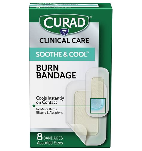 Soothe & Cool Burn Bandages, Assorted Sizes, 8 count | Curad Bandages Official Site