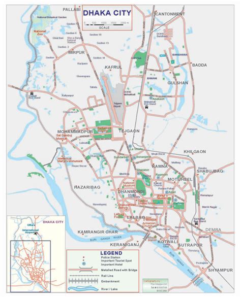 Dhaka City Map - South and North City Corporation map